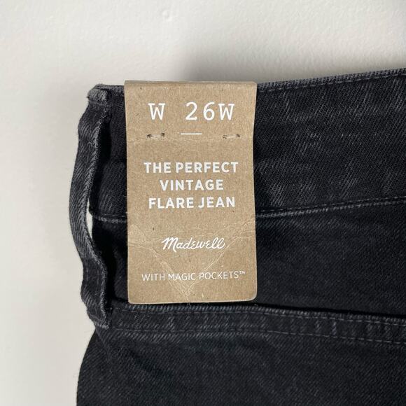 Madewell The Perfect Vintage Flare Jean Black Denim Size 26W Plus NWT - Picture 3 of 11
